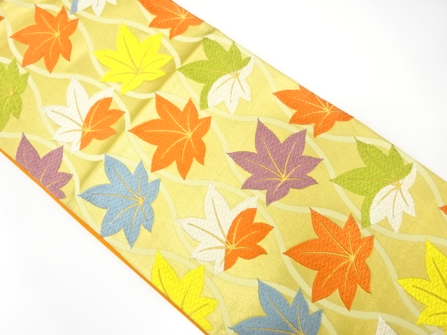 JAPANESE KIMONO / ANTIQUE FUKURO OBI / SILK / WOVEN TATEWAKU PATTERN